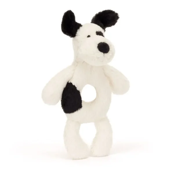 Baby Bashful Hund, Sort/Creme Rangle*Jellycat Flash Sale