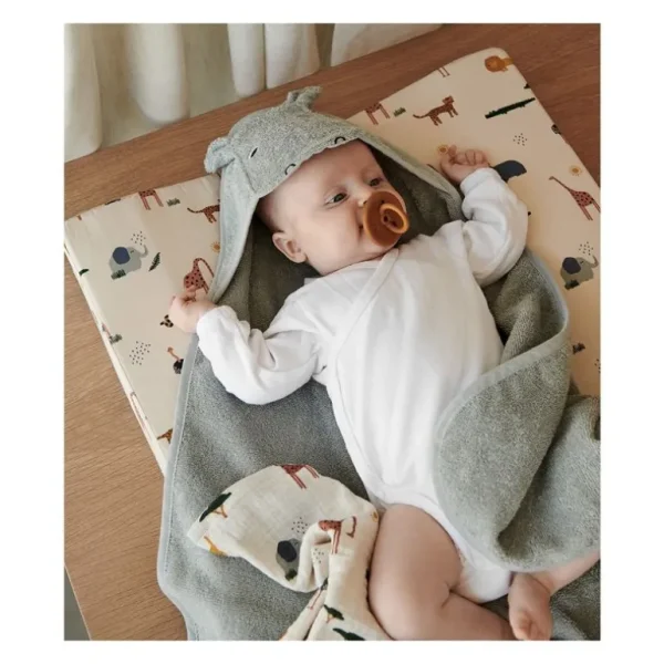 Babyhandklaede | Hippo Dove Blue Shop Her | All About Kids*Liewood Sale