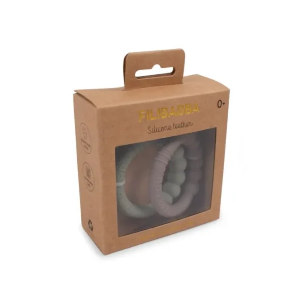 2Pk Silikone Bidering, Grey/Green*Filibabba Discount