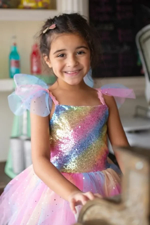 Rainbow Fairy Kjole, Str.3-4Ar*Great Pretenders Fashion