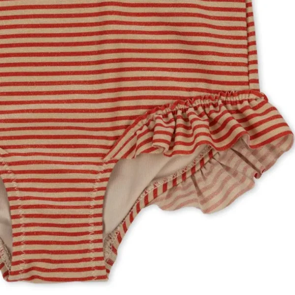 Konges Slojd Jade Ls Swimsuit Str.4 Ar, Glitter Stripe*Konges sløjd Fashion