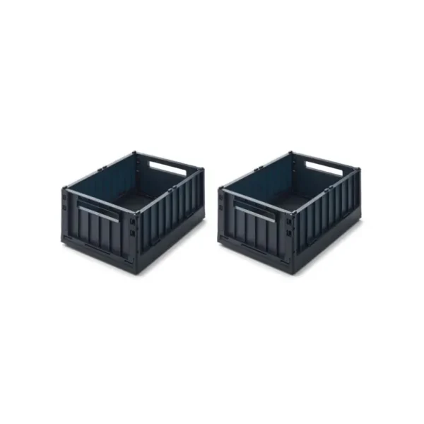Weston 2Pk Opbevaringskasser M.Lag, Small/Navy*Liewood Discount