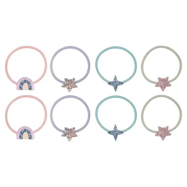 8 Hårelastikker - Mini Rainbow & Star Unicorn*Mimi & Lula Online