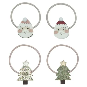 4 Hårelastikker - Santa And Tree Christmas*Mimi & Lula Store