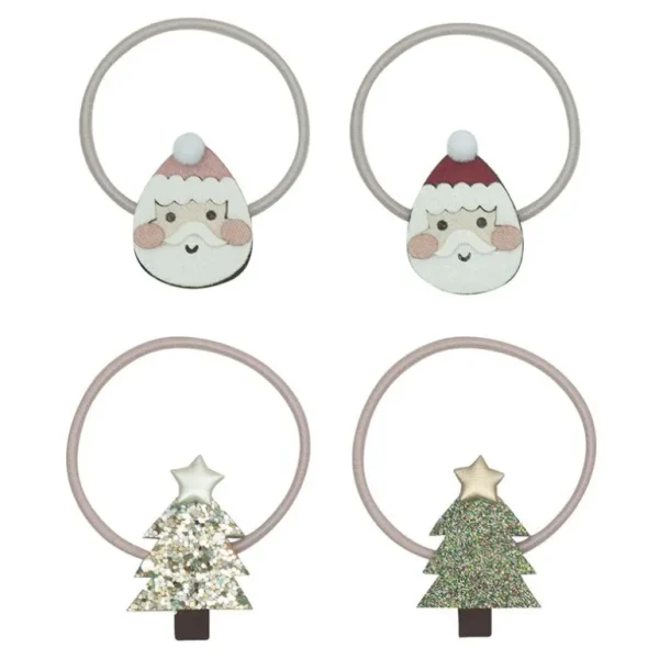 4 Hårelastikker - Santa And Tree Christmas*Mimi & Lula Store