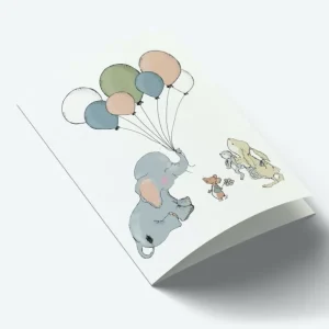A7 Kort Elephant Balloon*Mouse & Pen Online