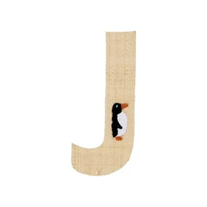 Raffia Klistermærker - J - Pingvin*RICE Fashion