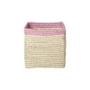 Raffia Opbevaringskurv - Nature/Lyserod*RICE Fashion