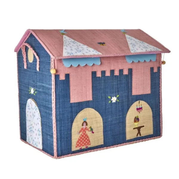Raffia Stor Opbevaringshus - Castle*RICE New