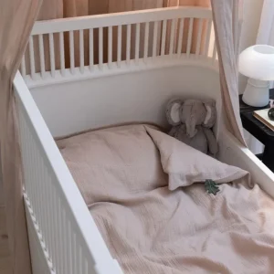 Musselin Sengetøj, Baby - Seabreeze Beige*sebra Outlet