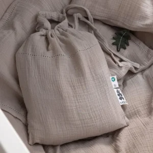 Musselin Sengetøj, Baby - Seabreeze Beige*sebra Outlet