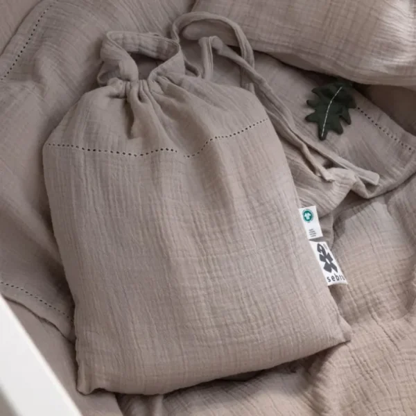 Musselin Sengetøj, Baby - Seabreeze Beige*sebra Outlet