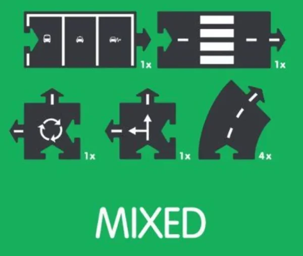 Miksede Vejbaner 8 Dele*Waytoplay Store
